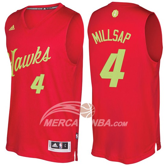 Maglia NBA Christmas 2016 Paul Millsap Atlanta Hawks Rosso